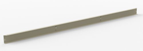 A long, narrow, light gray metal bracket with two evenly spaced holes along its length, designed for mounting or support purposes, against a plain white background.