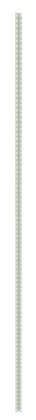 A tall, narrow, vertical strip with a reflective surface and evenly spaced small holes running its length, resembling a line of lights or perforations. The background is plain white.