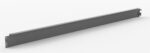 A long, rectangular gray metal beam with a flat surface and slight ridges on the sides, viewed from an angle against a plain white background.