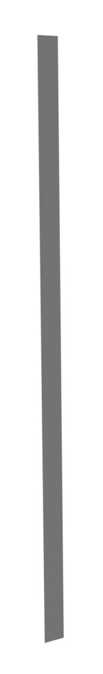 A tall, narrow, vertical gray rectangle on a white background, slightly tilted to the right.