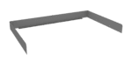 A gray U-shaped metal bracket with flat surfaces and pre-drilled holes along the edges, designed for mounting or supporting structures. The bracket is placed against a plain white background.