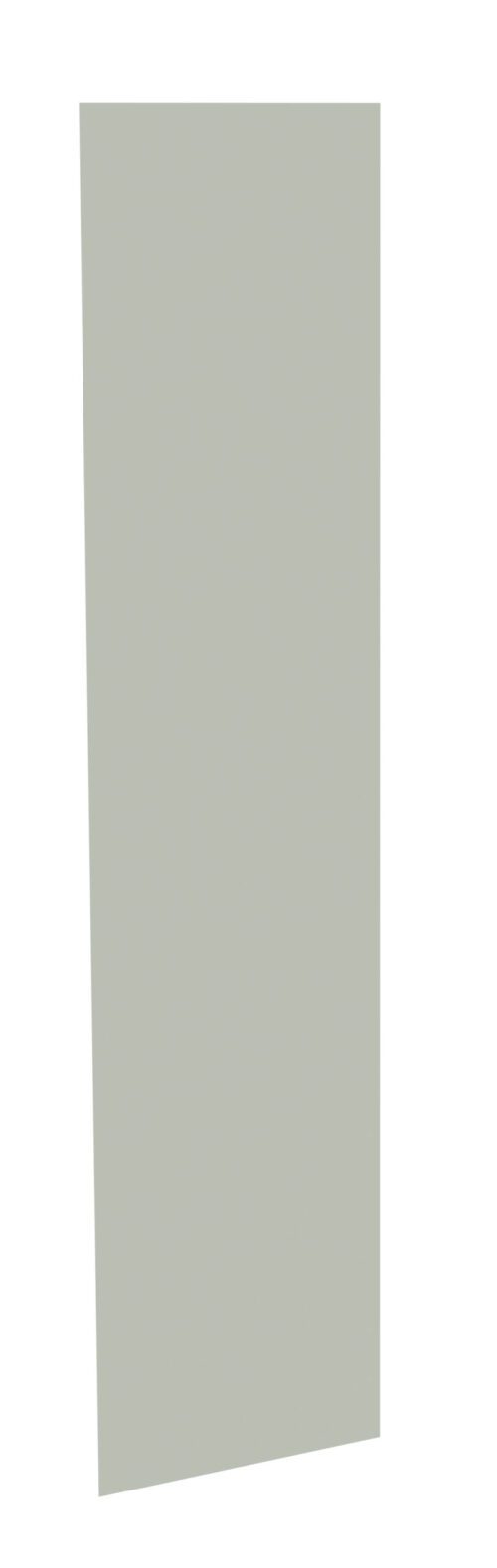 A rectangular vertical panel in a light grayish-green color, set against a white background.