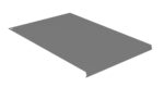 A rectangular gray metal panel with a small hole in one corner. The panel has a slightly raised edge on one side, suggesting it may be used as a cover or shield. The surface appears smooth and uniform.