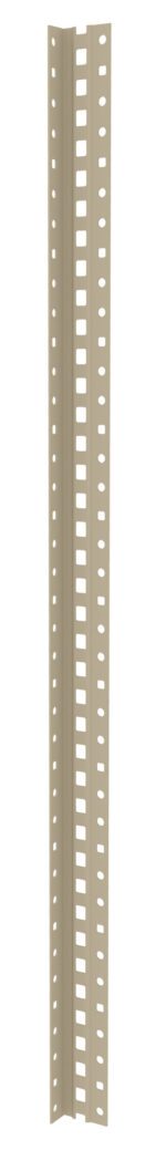 Tall beige metal corner brace with perforated holes along its length, designed for structural support and reinforcement.
