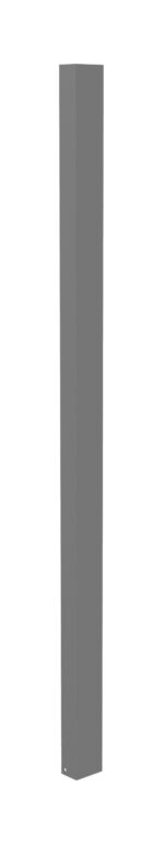 A tall, slender, gray rectangular prism standing vertically against a white background.