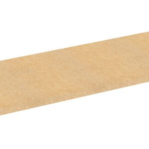 A long, rectangular piece of light brown particle board, shown against a plain white background.