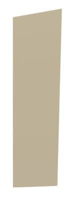 A tall, beige rectangular shape slightly leaning to the right against a plain white background. The shape resembles a tilted panel or board.