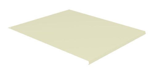 f8mehr02mstgyzjg10vv.jpg A flat, rectangular beige sheet with a small lip on one edge, shown from an angled perspective against a plain white background.