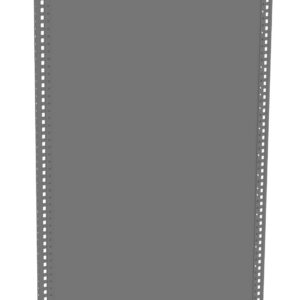 Gray metal panel with perforated sides, featuring a smooth, untextured surface. The panel is vertically oriented and appears solid without any additional elements or decorations.