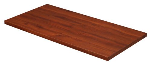 Rectangular wooden shelf with a smooth, polished finish and rich brown color. The grain pattern is slightly visible, adding texture to the surface. The edges are straight and clean, suggesting a sturdy and modern design.