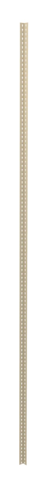 A vertical beige rail with two thin, parallel lines of small white dots along its length. The background is plain white, highlighting the rails color and pattern.