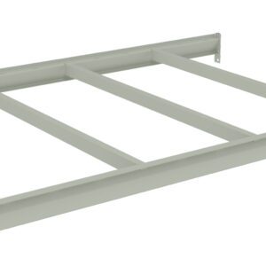 A gray metal framework with three horizontal beams and two vertical supports, resembling a rectangular structure. The design is simple, with no additional embellishments. The background is plain white.