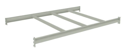 A gray metal framework with three horizontal beams and two vertical supports, resembling a rectangular structure. The design is simple, with no additional embellishments. The background is plain white.