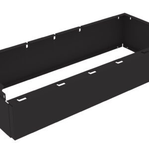 Black rectangular metal frame with an open top and bottom, featuring slots and tabs along the top edges. It appears to be a structural component or bracket. The image shows a perspective view against a plain white background.