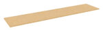 A long, rectangular wooden board with a smooth surface, shown against a white background. The board appears flat and is light brown in color.