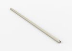 A long, beige cylindrical rod lies diagonally on a white background. The rod is thin and appears to be made of a smooth material, with one end slightly hollowed.