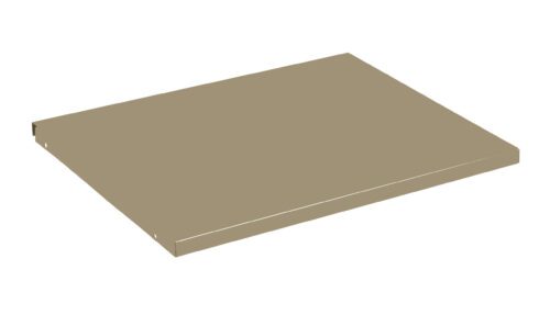 fuym7q5wtjzij2a6qhzj.jpg A rectangular, flat metal shelf tray with a beige finish, featuring small holes near the corners. The tray is shown from a three-quarter perspective against a plain white background.
