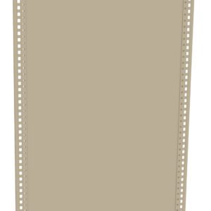 A tall, rectangular beige metal panel with perforated sides, likely used for shelving or structural purposes, against a white background.