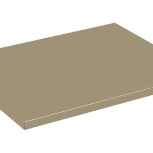 Illustration of a flat, rectangular, tan-colored panel with a simple geometric shape. The panel has a slight 3D effect, showing depth with visible lines and edges, on a white background.