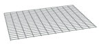 A metal grid panel with intersecting horizontal and vertical bars, creating a mesh pattern. The grid appears in a perspective view with a slight tilt, casting a faint shadow underneath. The bars are evenly spaced and have a gray metallic finish.