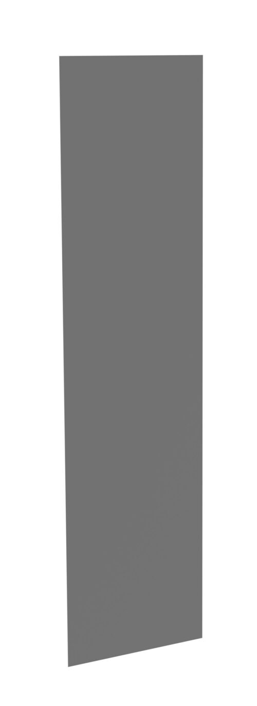 A tall, rectangular, gray slab or panel standing upright against a plain white background. The panel has a smooth surface and a slightly angled perspective.