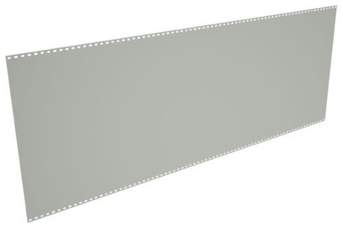 gknyexmjltvwrkplq7ta.jpg A long, blank piece of punched computer paper with perforated edges, typically used for dot matrix printing, is displayed against a white background. The paper is angled slightly to the right.