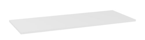 gkuyre5cpbjtiks2gion.jpg A white, minimalist rectangular shelf with a smooth surface, shown against a plain white background. The shelf casts a subtle shadow below it, giving a slight sense of depth.