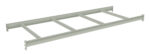 Image of a light gray metal cable tray with four horizontal rungs, designed for supporting electrical cables. It is rectangular and open, with a simple and functional design.