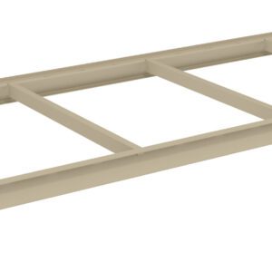 A beige, rectangular metal frame with four horizontal bars spaced evenly across its length. The frame is viewed from a slight side angle, showing depth and structure.
