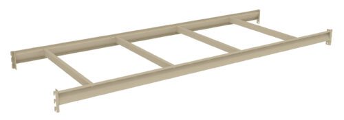 gpjpflbdq491zfudqiwu.jpg A beige, rectangular metal frame with four horizontal bars spaced evenly across its length. The frame is viewed from a slight side angle, showing depth and structure.