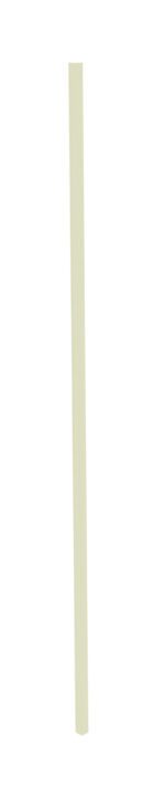A beige wooden pencil standing upright against a plain white background.