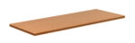 Rectangular wooden shelf with a smooth, light brown finish, shown against a plain white background. The edges appear slightly beveled, and the surface is clean and unadorned.