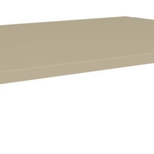A beige, rectangular metal coping cap with a simple L-shape design. The cap is shown from an angled side view, highlighting its smooth surface and right-angle edges.