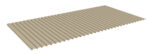 A 3D rendering of a corrugated metal sheet with parallel ridges, in a beige color, displayed against a white background.