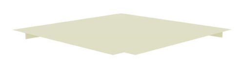 A simple, flat, beige square surface with clean edges, positioned on a white background.