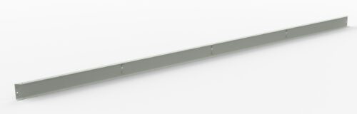A long, narrow metallic bracket with pre-drilled holes, shown at an angle on a plain white background.