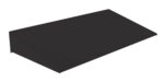 A black, rectangular, trapezoidal object resembling a ramp or wedge is shown against a plain white background.