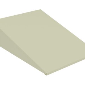 A 3D illustration of a beige wedge-shaped prism with a rectangular base, shown on a plain white background.