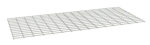 A rectangular metal grid with intersecting horizontal and vertical bars, creating a series of square openings. The grid appears to be resting on a white surface, viewed at an angle.