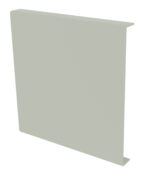 A gray metal edge trim with a right-angled, L-shaped profile. The trim has a smooth surface and is used for finishing and protecting the edges of various surfaces. It is positioned against a plain white background.