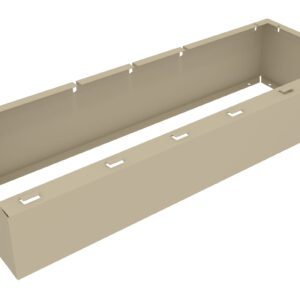 Rectangular beige plastic enclosure with an open top and notches along the upper edges.