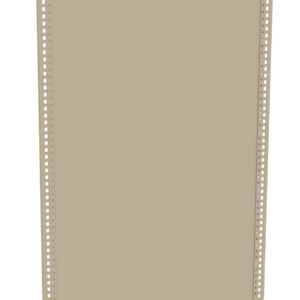 A beige rectangular metal shelf panel with perforated edges, designed for adjustable shelving systems. There are evenly spaced holes along the sides for mounting and customization.