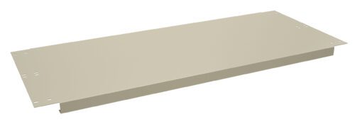 A beige, rectangular metal panel with four corner holes for mounting, shown at an angle.