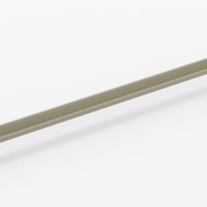 A long, slender metallic bar with mounting holes at both ends, positioned diagonally on a plain white background.