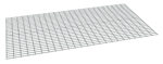 A rectangular grid sheet with evenly spaced horizontal and vertical lines, creating a mesh pattern. The grid is tilted slightly, giving a three-dimensional perspective. The background is plain white.