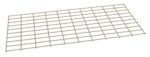 A rectangular grid made of beige metal bars, creating a series of evenly spaced squares. The grid is positioned horizontally on a white background.