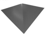 A grayscale image of an origami-like paper structure resembling a downward-pointing triangular prism, with a central vertical crease, positioned against a plain white background.