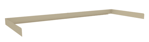 A beige L-shaped metallic bracket with a flat base and vertical sides, designed for structural support or mounting purposes. The bracket has a smooth surface and pre-drilled holes for easy installation.