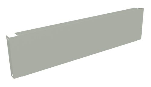 A rectangular, light gray metal panel with angled edges. The panel has mounting holes on both ends, suggesting it is designed to be attached to another surface or structure. The simplicity of design indicates possible use in construction or industrial settings.