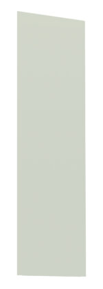 A tall, narrow, rectangular slab of smooth, light gray concrete stands upright against a white background. The surface is unadorned and flat.